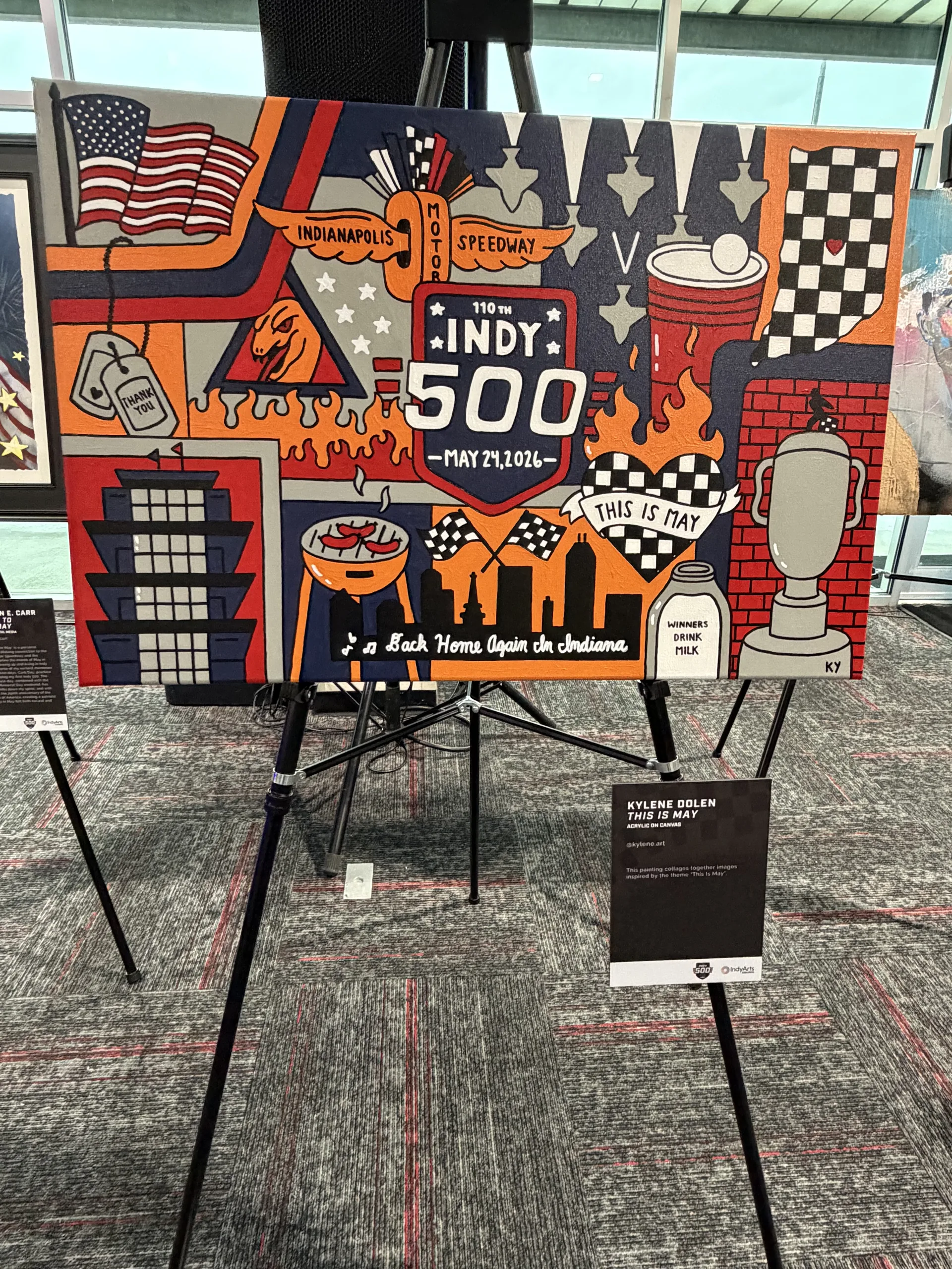 110th Indy 500 mural by Kylene Bolen on display at the breakfast