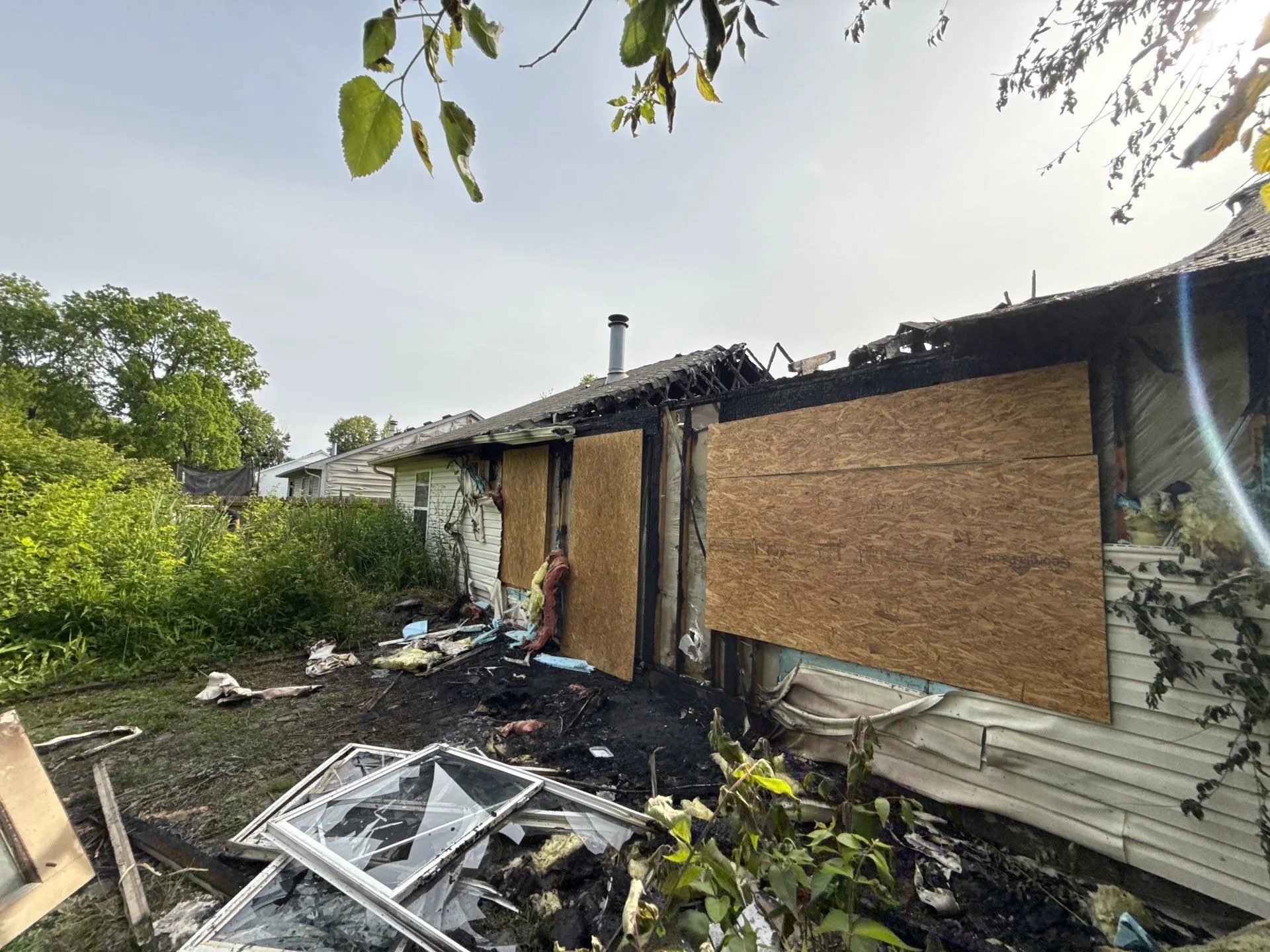 Before fire damage work
