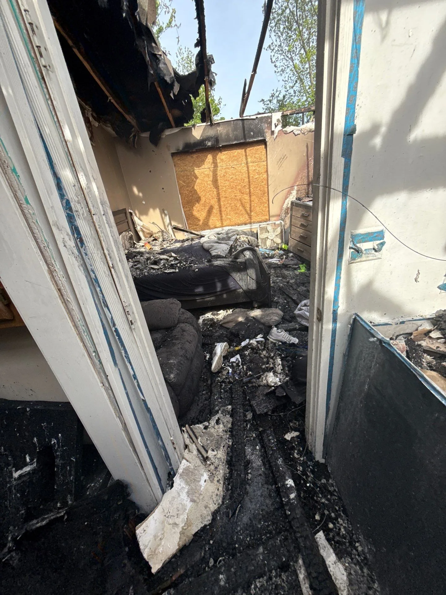 Before fire damage work