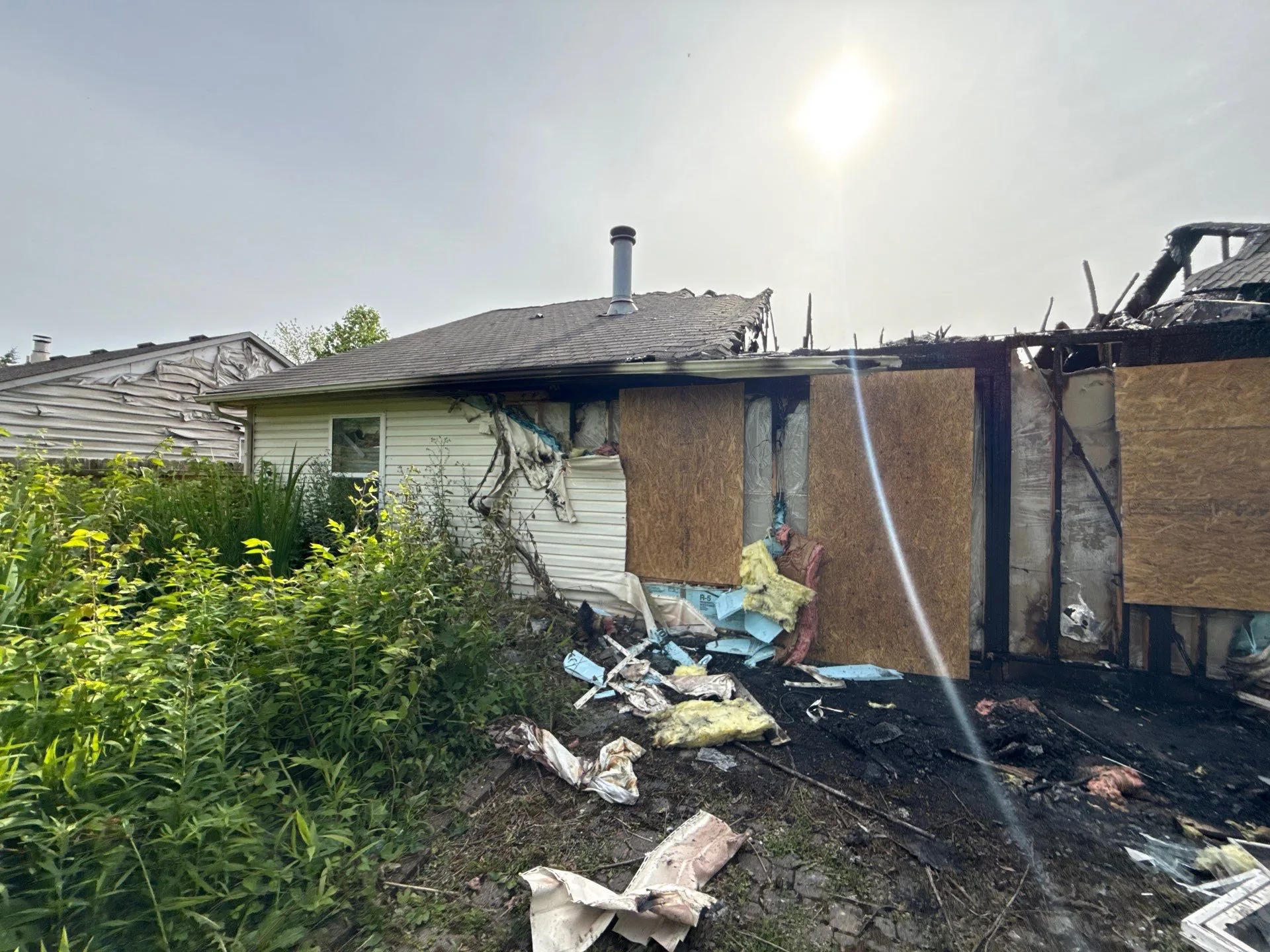 Before fire damage work