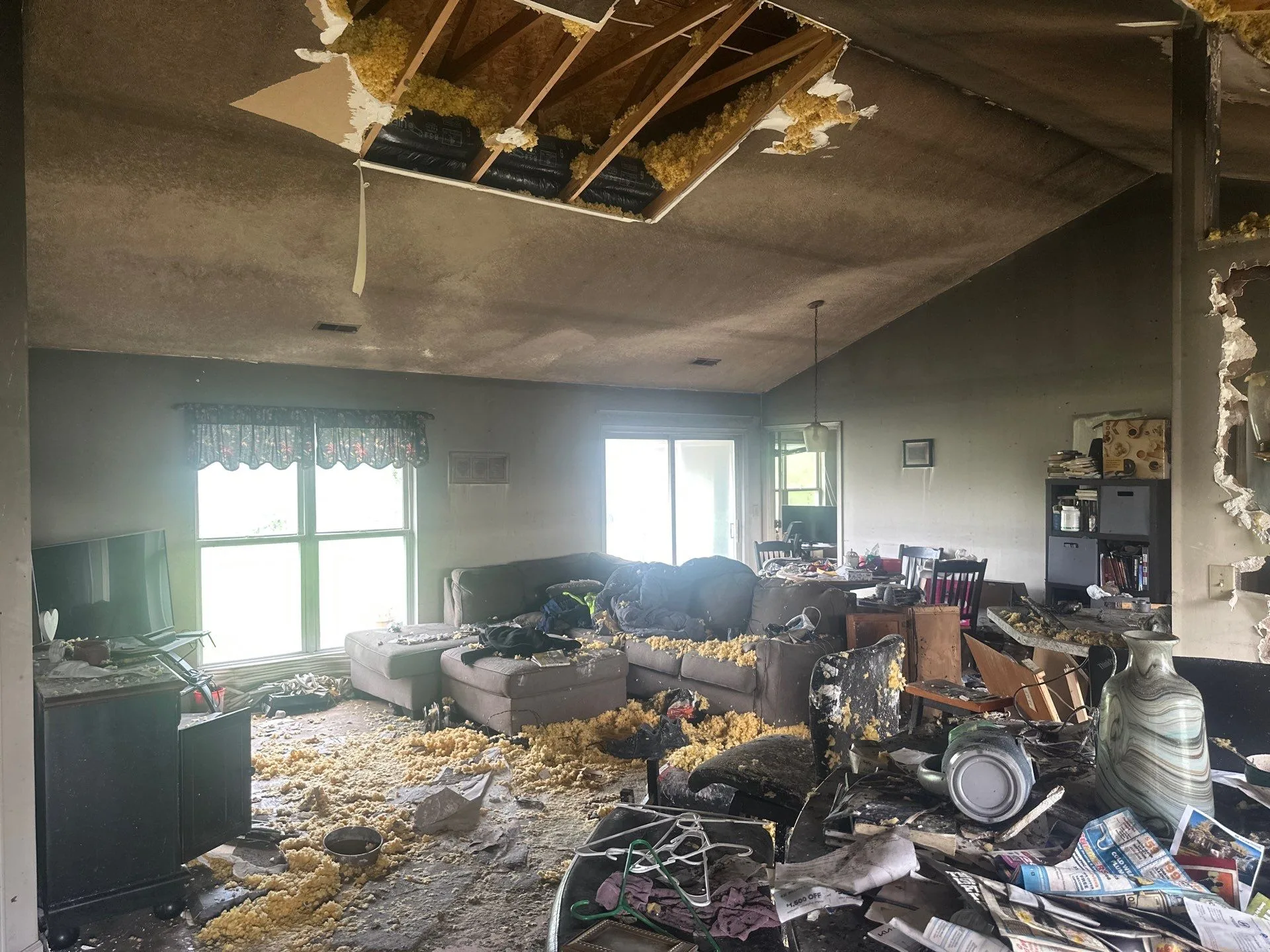Before fire damage work