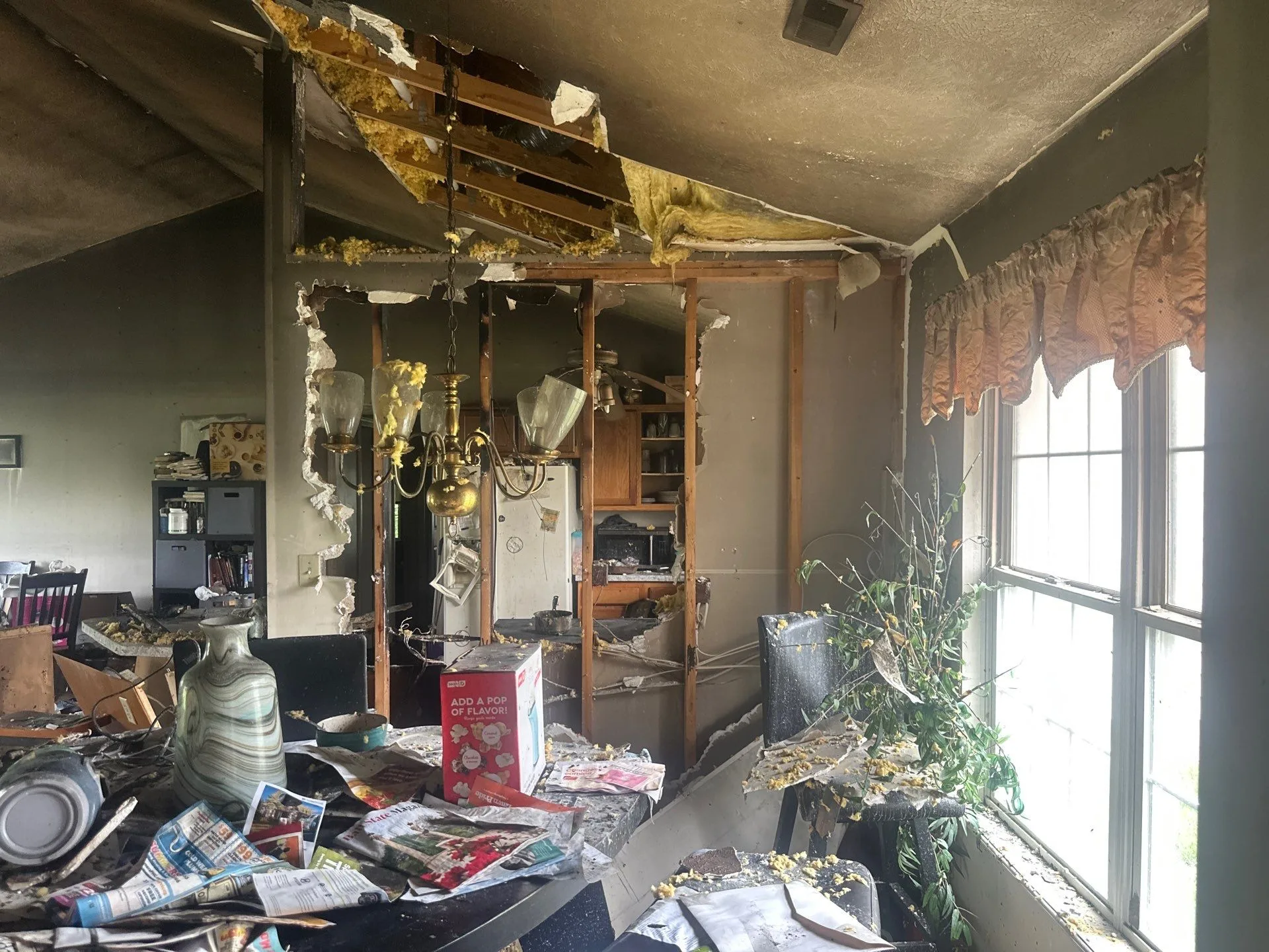 Before fire damage work